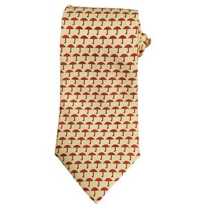 Vineyard‎ Vines Custom Collection Mens Neck Tie Yellow Red Umbrella Pattern Silk
